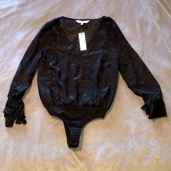 NWT cupcakes and cashmere Sheer Long Sleeve Bodysuit